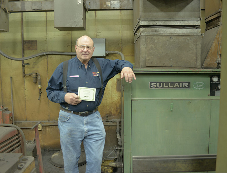 Gerry Bauer of EccoFab with his 1979 Sullair air compressor