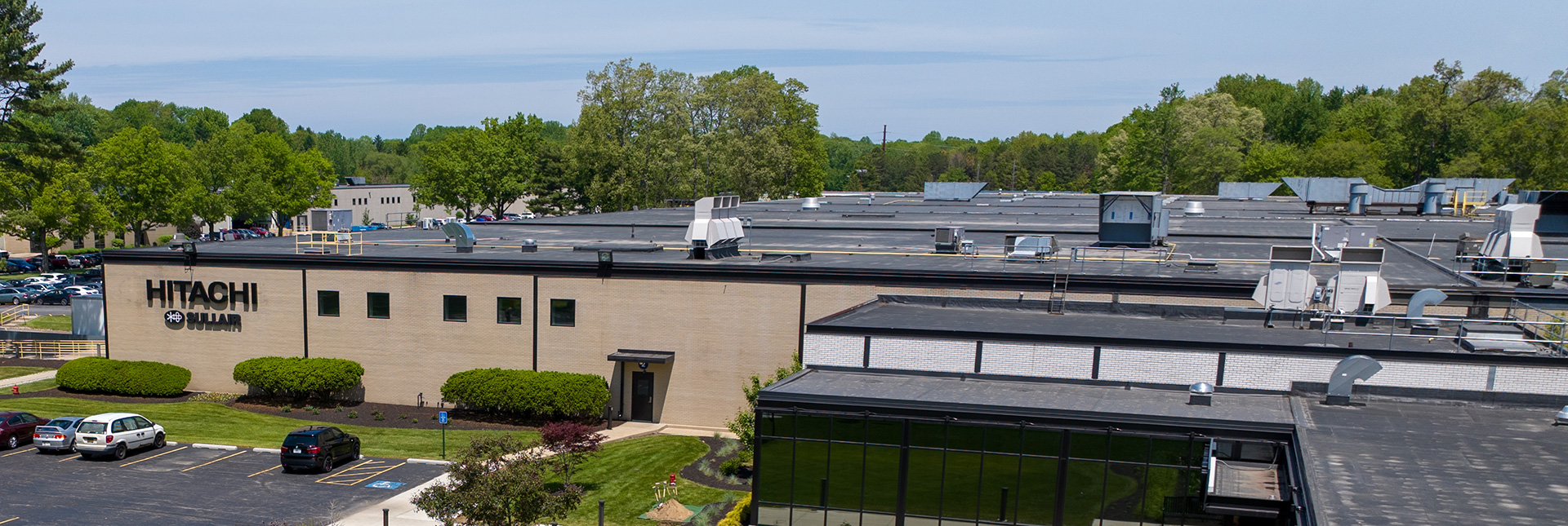 Hitachi Global Air Power Michigan City, IN main campus aerial view