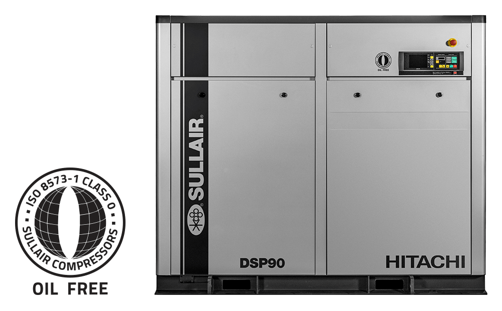 Compresor de aire de tornillo rotativo sin aceite DSP90 de Sullair/Hitachi